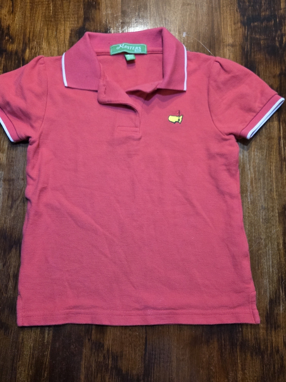 Masters Kids Pink Golf Polo Shirt Logo Embroidered Short Sleeve kids Sz 7/8